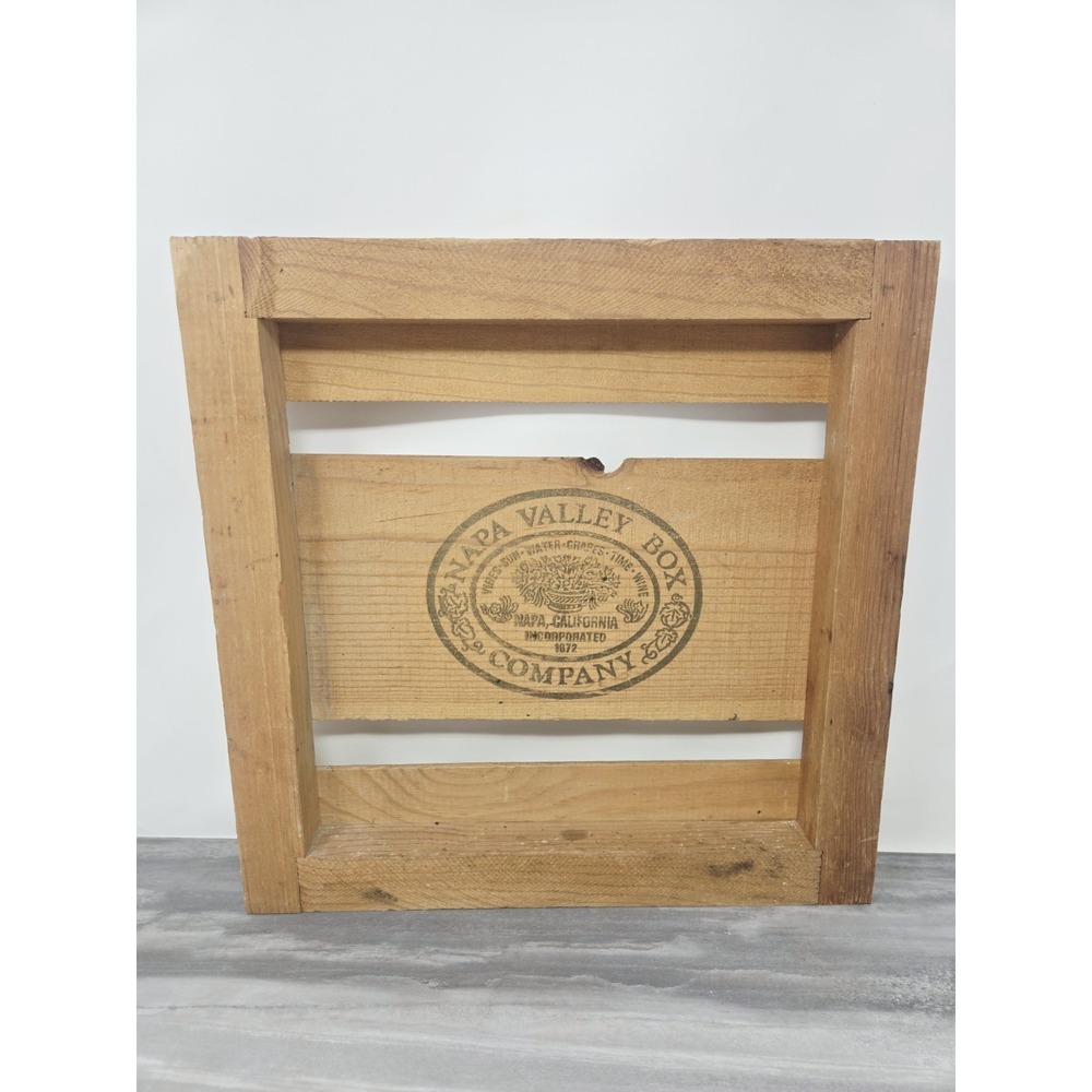 Vintage Wood Crate Wall Hang Napa Valley Box Company Decor 13×13